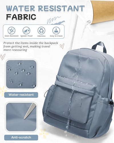 SEAFEW Blue School Backpack for Girls Boys, Small Waterproof Bookbag for Women Men, College Student School Bag, Lightweight Travel Rucksack Casual Daypack,Laptop Backpacks - color: Blue