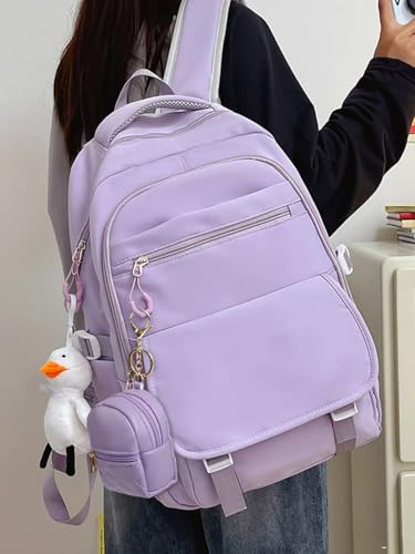 AIBFRID 4Pcs Mini Backpack Keychain,Cute Cosmetic Bag for Women for Grandkids,PU Leather Makeup Bag Key Pocket Lipstick Bag Birthday Gifts for 4 5 6 7 8 9 10 11 12 Year Old Girls - color: brown purple blue pink
