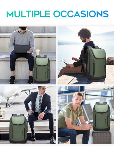 FUTURE AESTHETIC Business Smart Backpack Waterproof fit 15.6 Inch Laptop Backpack with USB Charging Port,Travel Backpack - color: Green