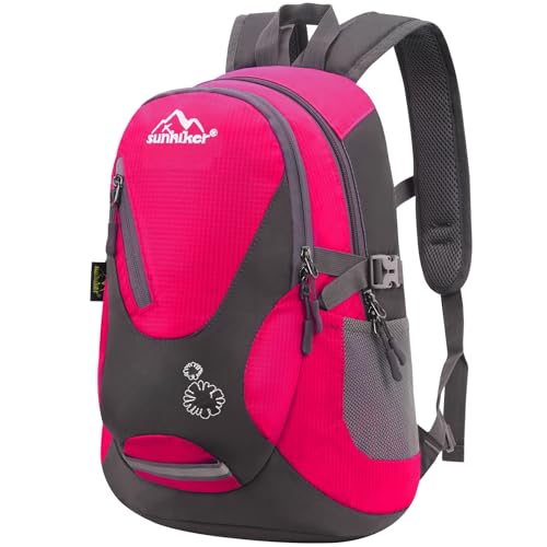 sunhiker Small Hiking Backpack Women Men 20L Lightweight Travel Backpack Daypack Casual Backpack For Cycling Outdoor Camping - color: Hot Pink