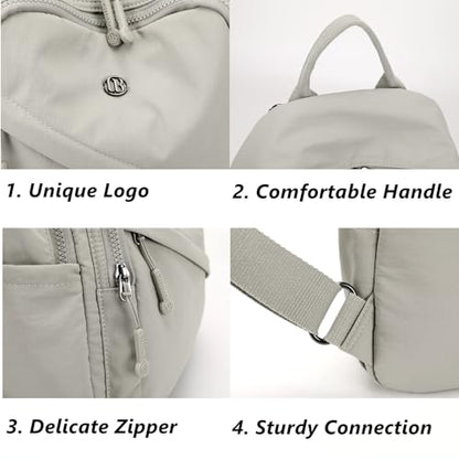 Mini Backpack Purse for Women Lightweight Nylon Casual Bag Small Daypacks for Work Travel (C Gray) - color: C Gray