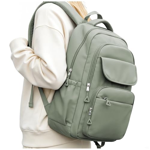Student School Backpack for Teen Girls Middle High School Bookbag Casual Daypack, 15.6 Inch Laptop Backpack for College, Green - color: B-military Green