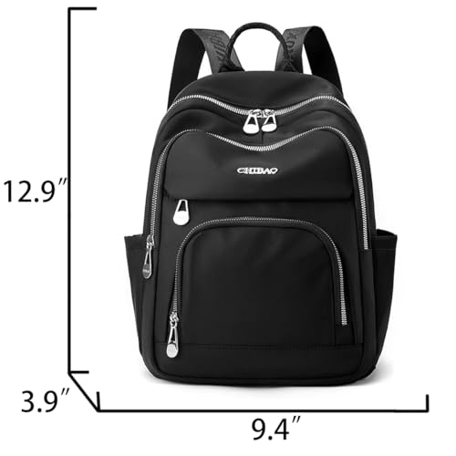 Multiple Pockets Mini Nylon Women Backpack Casual Simple Lightweight Resistant Mini Travel Daypack