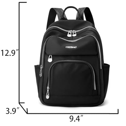 Multiple Pockets Mini Nylon Women Backpack Casual Simple Lightweight Resistant Mini Travel Daypack