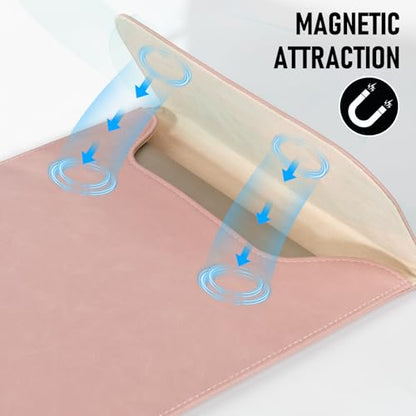 Allinside 15-16 inch Laptop Sleeve Case Compatible with MacBook Pro 16 2021-2026/MacBook Pro 15 2016–2019, Waterproof PU Leather Laptop Sleeve Bag Protective Vertical Case Cover, Pink - color: Pink, size: 15.6 in for Macbook Pro15/Pro 16