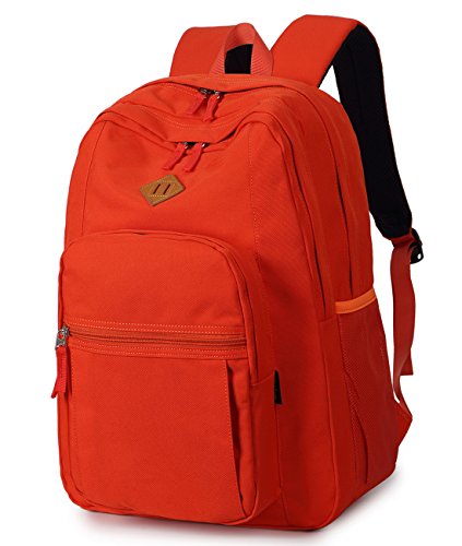 abshoo Classical Basic Womens Travel Backpack For College Men Water Resistant Bookbag (Orange) - color: Orange, size: 16.5 Inc
