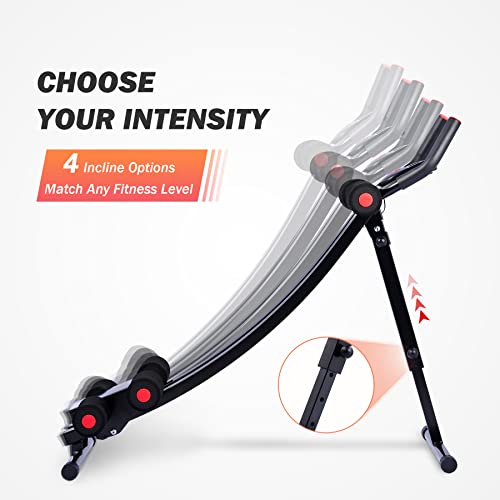 ZELUS Ab Machine for Home Gym, Core Strength Training Equipment for Home Fitness, Ab Crunch Coaster with 4 Intensities and Digital Display, Foldable Core Trainer for Abdominal - style: Ab Machine
