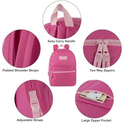 Trail maker 24 Pack- Classic 17 Inch Backpacks in Bulk Wholesale Back Packs for Boys and Girls (Pink) - color: Pink