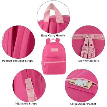 Trail maker 24 Pack- Classic 17 Inch Backpacks in Bulk Wholesale Back Packs for Boys and Girls (Pink) - color: Pink