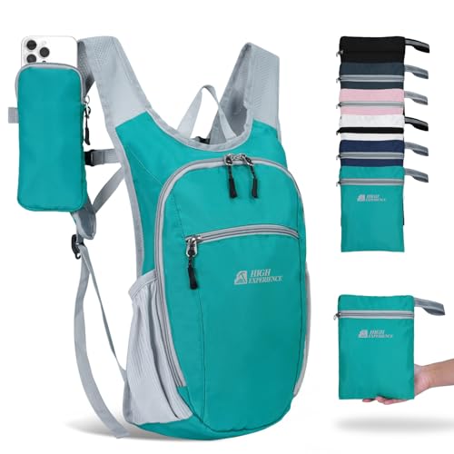 Hiking Backpack 10L/15L Small Daypack Lightweight Packable Travel Foldable Water Resistan for Women Men (Lake Green, 10L) - color: Lake Green, size: 10L