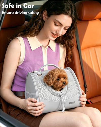 Small Dog Cat Chest Carrier Backpack,Adjustable Ventilated Front Facing Backpack Carrier for Small Dogs Cats Puppy,Airline Approved Lightweight Doggy Backpack for Travel Hiking Outdoor - color: Heather Grey