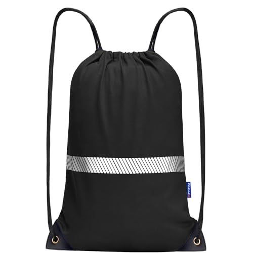 AYKRM Black Drawstring Backpack Bag work Sackpack - color: Black