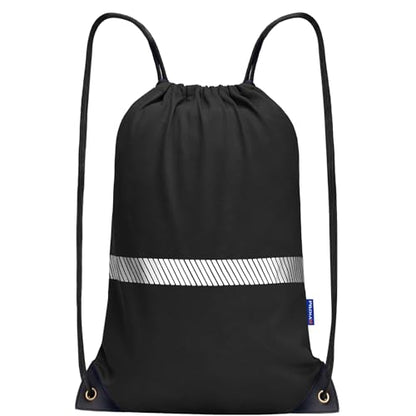 AYKRM Personalized Black Drawstring Backpack Bag work Sackpack logo - color: Black-logo