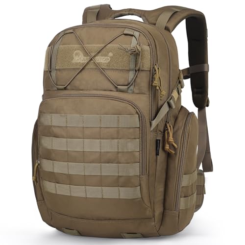 Mardingtop Military Tactical Backpack for Men 40L Molle Rucksack Assault Pack EDC Daypack for Hiking,Travel,Camping, Hunting - color: Khaki, size: 40L