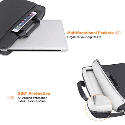 MOSISO 360 Protective Laptop Bag 13.3 inch, 13-14 inch Computer Bag Compatible with MacBook Air 13 inch/Pro 13 inch/Pro 14 inch,HP,Dell,Notebook, Laptop Carrying Case with Strap&Handle, Slate Gray - color: Slate Gray, size: 13.3 inch