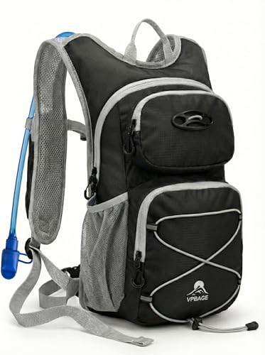 Hydration Hiking Backpack, Water Hiking Backpack, Hydration Backpack with 15l Water Bladder, Runinnng Backpack for Men Women for Cycling Campling - color: Black
