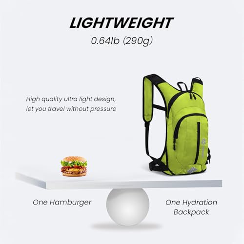 Nepest Hydration Pack Backpack for Women & Men, Lightweight Water Backpack with 2L Water Bladder for Hiking Cycling Running Biking - color: Green