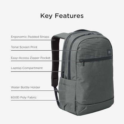 TravisMathew Approach Backpack with Laptop Sleeve, Water-Resistant Everyday Bag for Work, Travel & Hiking, Graphite - color: Graphite