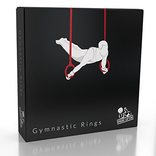 Nordic Lifting Gymnastic Rings and Straps - Heavy Duty for Gymnastics, Crossfit, & Fitness Training - Best Olympic Home Gym Set - PC Plastic is Stronger Than Wood