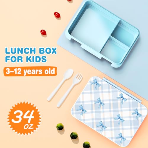 ACESAK 5PCS Backpack for Girls with Bento Box & 14oz Insulated Water Bottle - Cute School Girls Backpacks for Elementary Preschool Middle with Lunch Bag & Pencial Case, Back To School Gift (Blue) - color: Blue