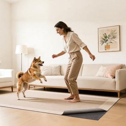 VEVOR Rug Pad 9 x 12 ft, Non-Slip Carpet Area Pad 0.12in Rug Mat Padding with Dual Surface Felt Cushion & Rubber Gripper, Hardwood Floor Protection for All Floors, Finishes, Keeps Carpets in Place - size: 12' x 9' (Rectangular)