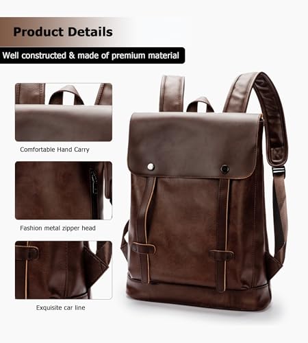KingTo Anti Theft Laptop Backpack for Men Women, Lightweight Travel Bag | Lightweight business backpack, laptop storage and anti-theft travel styling support commute, campus and daily trips - color: Coffee