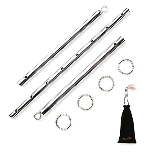 2026 Upgraded Heavy Duty Expandable Spreader Bar – Adjustable PU Straps for Pilates, Yoga - style: Silver+BlackStar