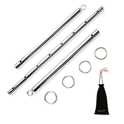 2026 Upgraded Heavy Duty Expandable Spreader Bar – Adjustable PU Straps for Pilates, Yoga - style: Silver+BlackStar