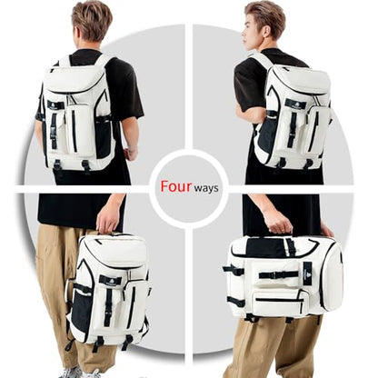 Kalesi Gym Duffle Tennis Bag Backpack 4-Way Waterproof with Shoes Compartment for travel Sport Hiking laptop (Grayish blue) - color: Grayish Blue