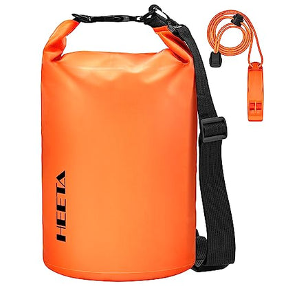 HEETA Waterproof Dry Bag Backpack with Emergency Whistle 5L/10L/20L/30L/40L - color: Orange, size: 5L