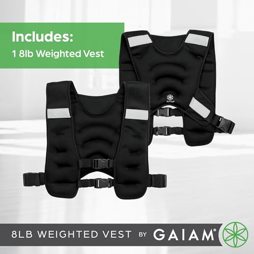 Gaiam Weighted Vest for Women and Men, Adjustable Weighted Workout Vest for Walking, Running, Strength Training - size: Basic
