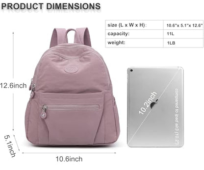 Pealwel Mini Backpack Purse for Women,Small Nylon backpacks for Ladies Backpacks Women Anti Theft Travel Bag (Light Pink) - color: Light Pink