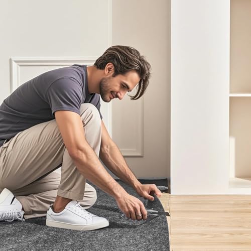 VEVOR Rug Pad 1/2" Thick 72" x 48", Area Rug Pad Dual Surface Protective Cushioning Carpet Pad, Polyester Felt + Latex, 1-2㎡ Area Carpet Padding Rug Cushion for All Floors(Without Slip Resistance) - size: 4' x 6' (Rectangular)