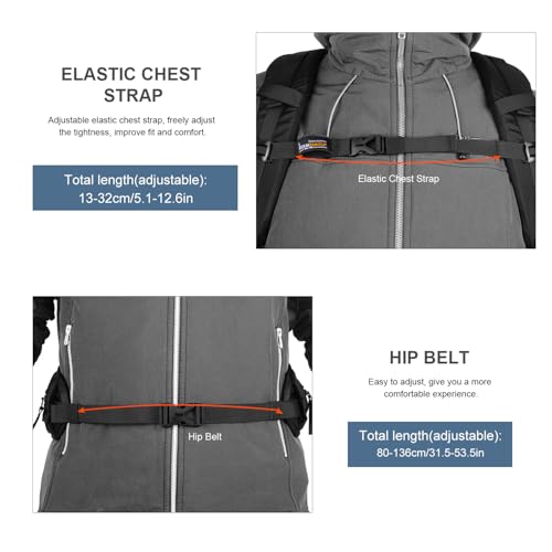 MOUNTAINTOP 30L Hiking Backpack,Men Women Camping Backpack,Lightweight Trekking Travel Backpacks for Climbing Skiing Cycling - color: Blue-40l, size: 40L