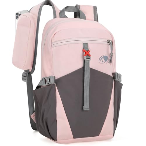 12L Hiking Backpack with Padded Straps for Kids, Waterproof Small Hiking Backpack with Chest Strap for Women, Mini Lightweight Kid Travel Backpacks Day Pack, Pink - color: Pink