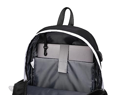 Wadirum Women Casual Backpack Set Girl School Bookbag Set Cute Laptop Ruaksack Black - color: Black