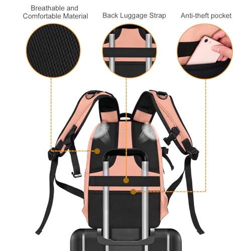 MOSISO Camera Backpack, DSLR/SLR/Mirrorless Photography Camera Bag 15-16 inch Waterproof Hardshell Case with Tripod Holder&Laptop Compartment Compatible with Canon/Nikon/Sony, Salmon Pink - color: Salmon Pink
