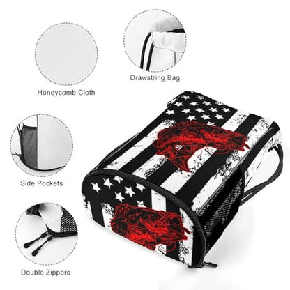 Fish Flag Drawstring Backpack Gym Bag With Shoe Compartment String Bag Sport Beach Swimming Sackpack For Women Men - color: Fish Flag