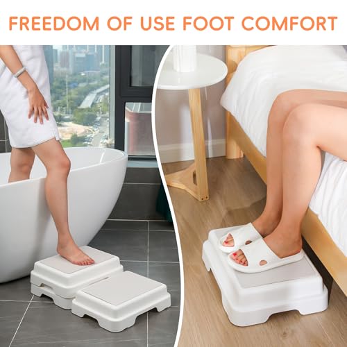 Shower Bath Step Stackable Bathtub Non Slip Safety Step Stool, Indoor/Outdoor Handicap Wideing Hands Free Platform Medical Portable Stack-Able, for High Beds, Kitchens,Bathroom.