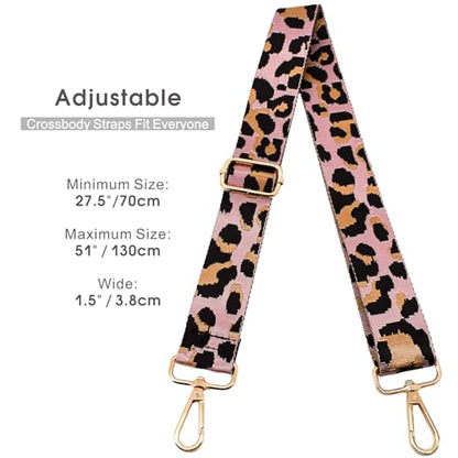 Replacement Purse Strap Shoulder Strap Adjustable Crossbody Strap for Women Crossbody Wide Shoulder Bag - color: Gold Hardware+bw-pink