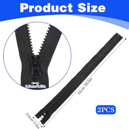 41 Pcs Zipper Repair Kit Black Separating Jacket Zippers Universal Replacement Slider Kit Metal Zippers Retainer Box Top Stop Bottom Replacement Zipper Fix Repair Tool for Jacket Coat Boot Backpack
