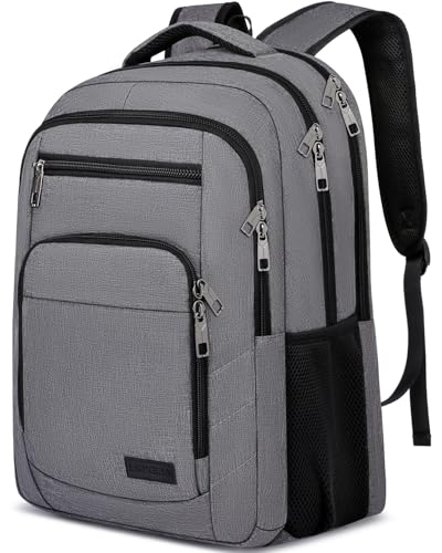 School Backpack, Large Backpack for Teen Boys, Business Slim Laptop Backpack with USB Charging Port, 15.6 Inch Water Resistant High School Bookbag, College Computer Bag for Men Women, Grey - color: Grey, size: 15.6 Inch