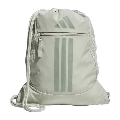 adidas Alliance Sackpack – Drawstring Backpack for Sports, Small Gym Bag - color: Halo Green/Silver Green/3