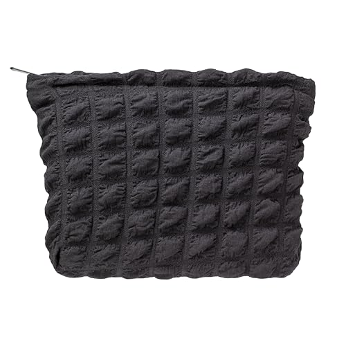 PAZIMIIK Floral Makeup Bag Large Cotton Zipper Pouch for Purse Travel Canvas Make Up Organizer for Women Cosmetic,Bubble Black - color: Bubble Black