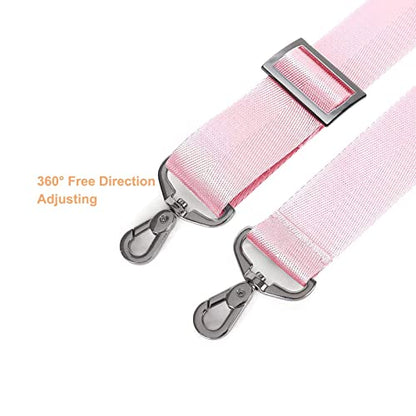 MOSISO 56 inch Shoulder Strap, Adjustable Thick Soft Universal Replacement Non-Slip Fit Padded with Metal Swivel Hooks for Laptop Shoulder Bag/Laptop Messenger Bag/Crossbody Bag, Rose Quartz - color: Rose Quartz