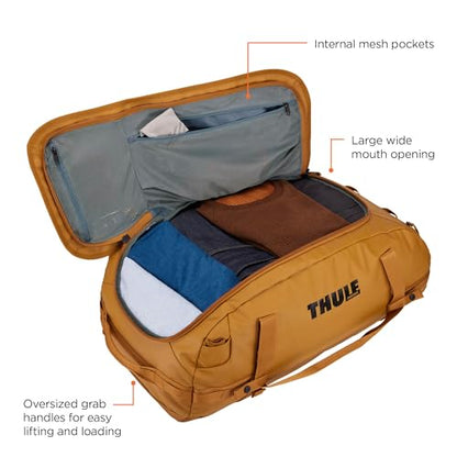 Thule Chasm Duffel bag, Weather-resistant materials, Easy packing, Converts to backpack, Internal pockets, Travel-ready - color: GOLDEN BROWN, size: 70L
