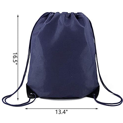 BeeGreen 20 pieces Wholesale Navy Blue Drawstring Backpack Bags Cinch Bags Bulk Heavy Duty String Backpack Machine Washable Sackpack Sport Bags for Women Men - color: Navy Blue