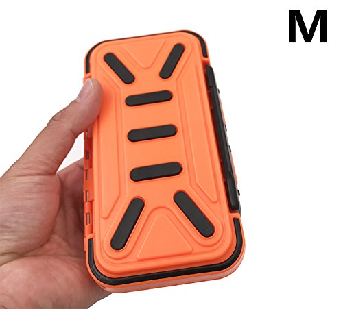 Waterproof Fishing Lure Box Spoon Hooks Baits Storage Tackle Box Containers for Casting Fishing Fly Fishing,Large/Medium/Small Lure Case - color: Orange-Large