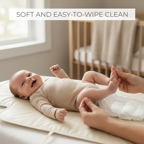 Portable Diaper Changing Pad - Soft and Easy to Clean Diaper Changing Mat for Babies - The Perfect Lightweight and Foldable Pad for Traveling - color: Pink
