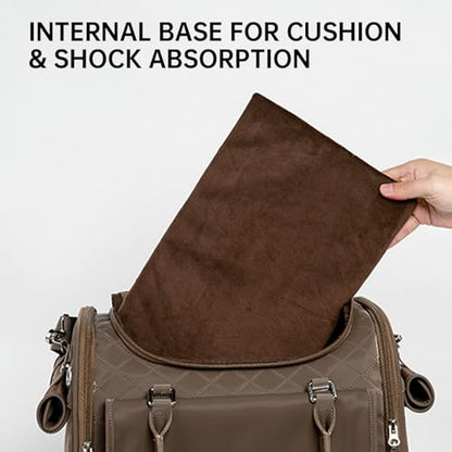 Touchdog Pioneer Light Luxury Pet Carrier Backpack, Airline-Approved Dog Soft-Sided Carriers with High-End Leather & Ventilated Design for Cats, TSA Compliant Pet Travel Carrier (Brown,L13'*W10'*H9')